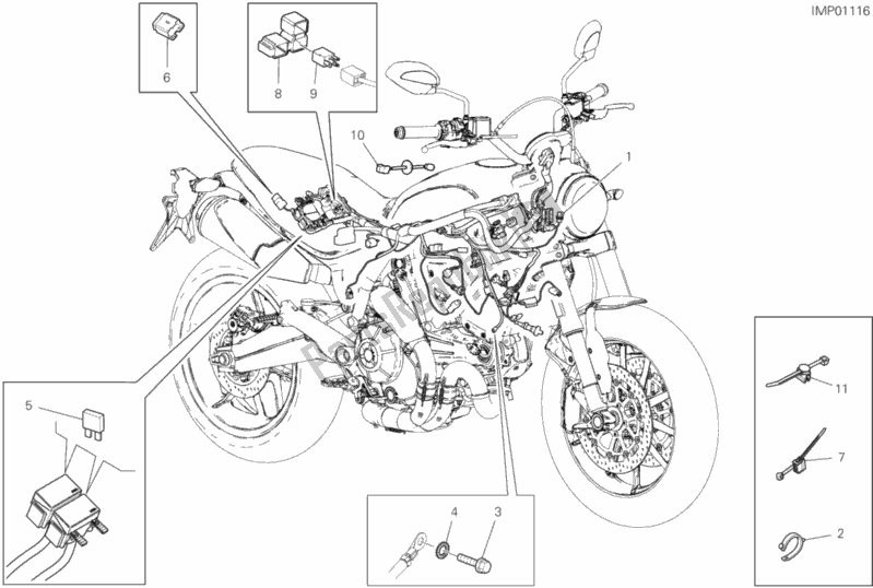 Tutte le parti per il Impianto Elettrico Del Veicolo del Ducati Scrambler 1100 Sport 2019